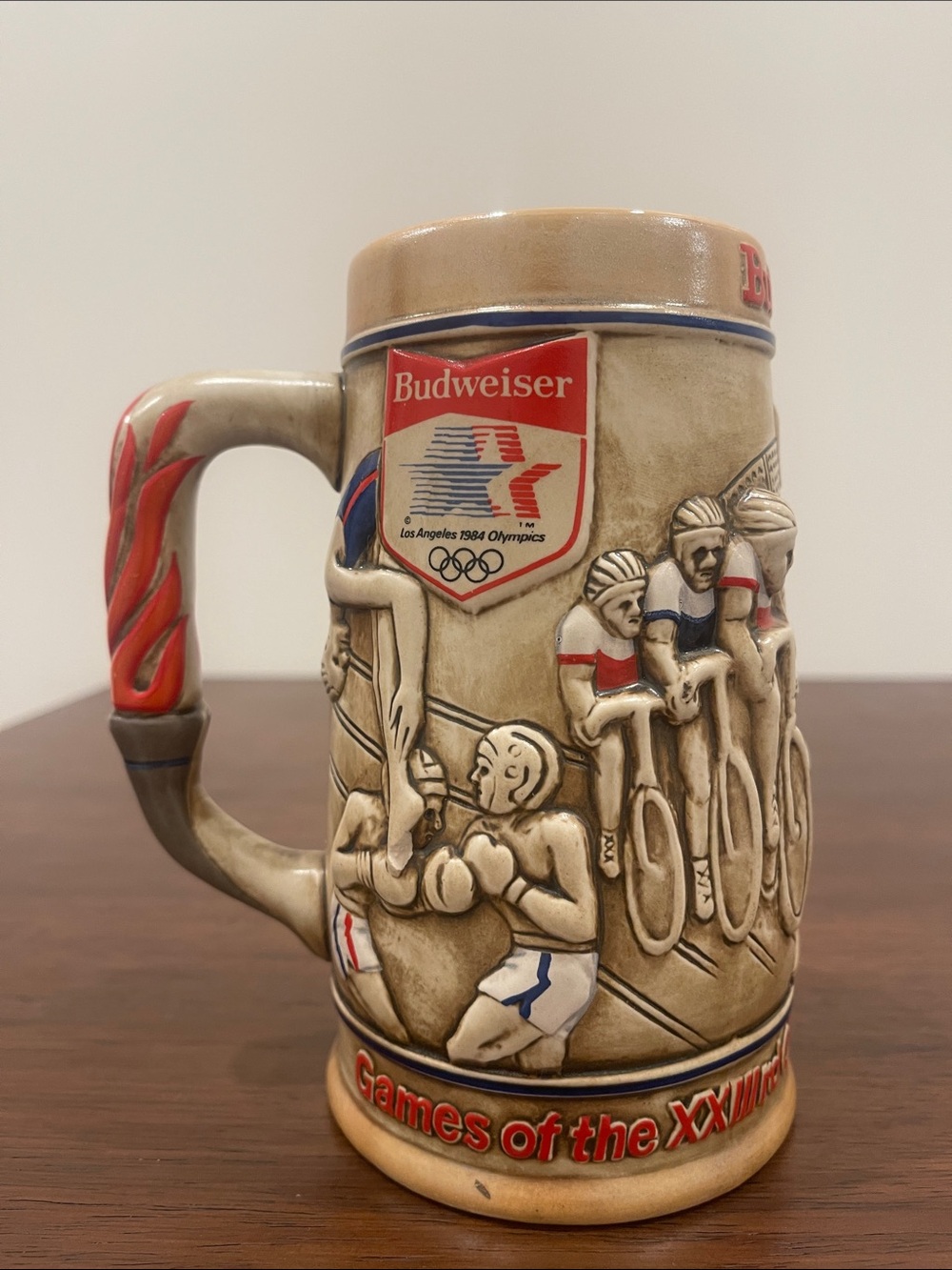 Vintage 1984 Budweiser Olympic Beer Mug - Picture 4 of 6